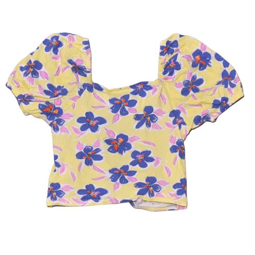 Zara - Sárga, kék virágmintás top (164)