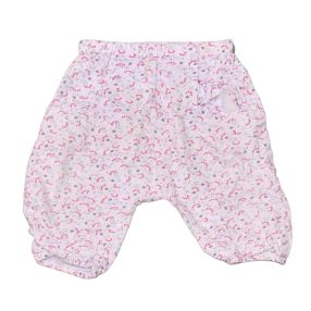 Fehér, virágmintás bélelt nadrág (68-74)