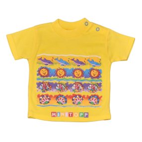 Sárga, mintás póló (62*)