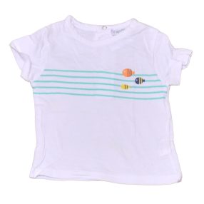 Fehér, halas póló (62-68)