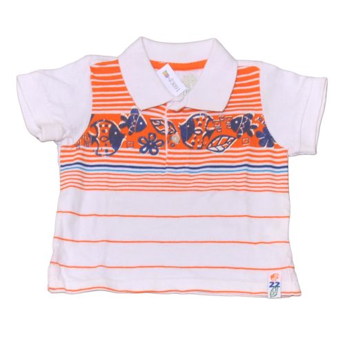 Fehér, Narancssárga halacskás galléros póló (62-68)