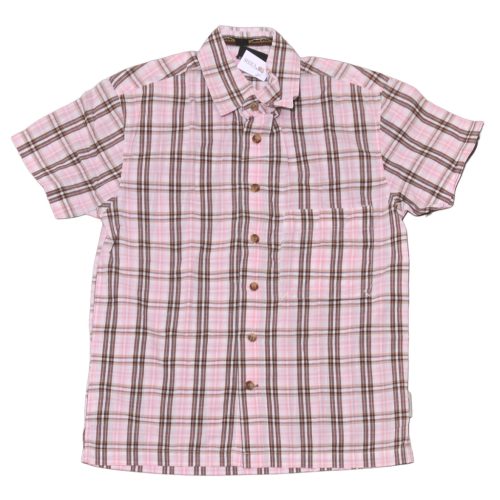 Fehér, Rózsaszín kockás rövid ujjú ing (116)