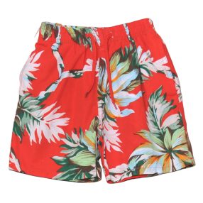 Piros, virágos fürdőnadrág (98-104)