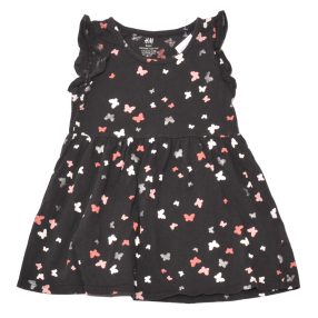 H&M - Szürke, pillangós ruha (98-104)