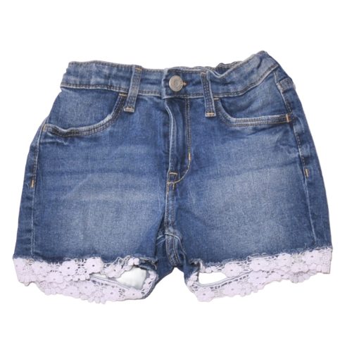 H&M - Kék, csipkés farmer rövidnadrág (122)
