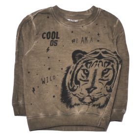 Zöld, tigrises pulóver (98)