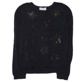 H&M - Sötétkék, flitteres pulóver (122-128)