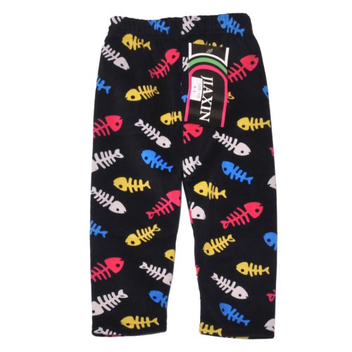 Sötétkék, halszálkás plüss leggings (104-110)