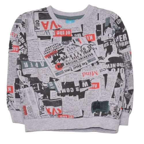 Szürke, feliratos pulóver (110)