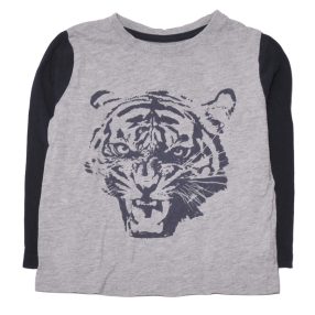 Szürke, tigrises hosszú ujjú póló (98-104)