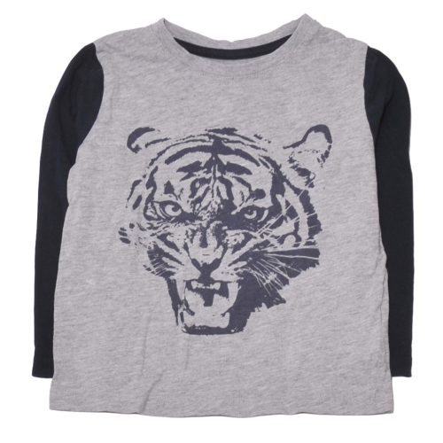 Szürke, tigrises hosszú ujjú póló (98-104)
