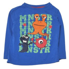 Kék, szörnyes hosszú ujjú póló (98)