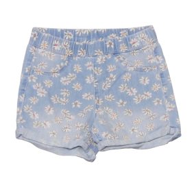 H&M - Világoskék, virágmintás farmer rövidnadrág (110)