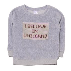 C&A - Szürke, flitteres pulóver (110)