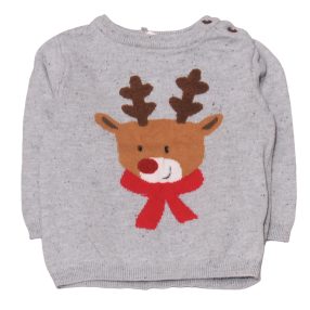 H&M - Szürke, rénszarvas pulóver (74)