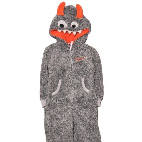 F&F - Szürke, szörnyes jelmez/overál (116-122)