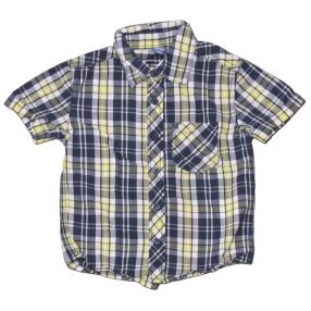 Kék-fehér kockás rövid ujjú ing (104)