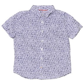 Kék mintás, rövid ujjú ing (116-122)