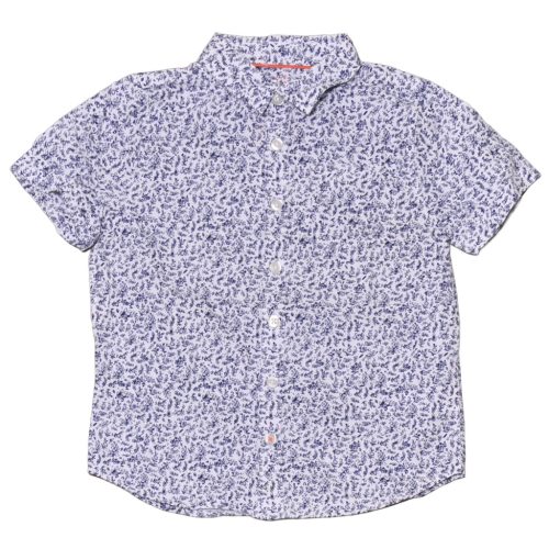 Kék mintás, rövid ujjú ing (116-122)