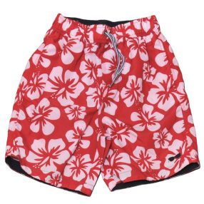 Piros, virágmintás fürdőnadrág (122-128)