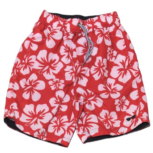 Piros, virágmintás fürdőnadrág (122-128)