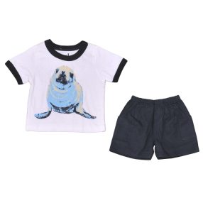 Fehér, fókás ruha szett (62-68)