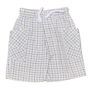 Fehér, kockás rövidnadrág (62-68*)