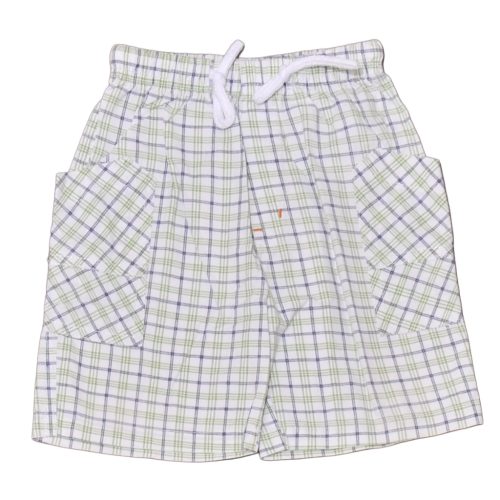 Fehér, kockás rövidnadrág (62-68*)