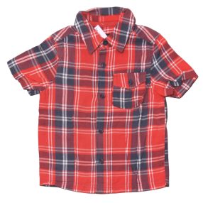 Piros-Kék kockás rövid ujjú ing (92-98)