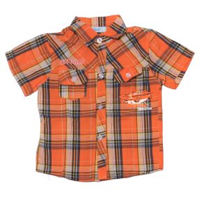 Narancssárga kockás rövid ujjú ing (104)