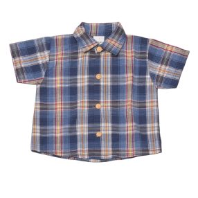 Kék kockás rövid ujjú ing (68)