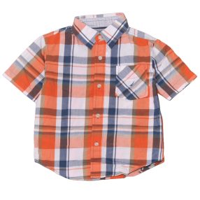 Narancssárga kockás rövid ujjú ing (110-116)