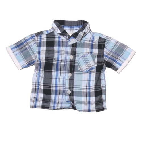 Kék kockás rövid ujjú ing (56-62)