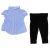 H&M, Disney - Fekete, kék csíkos ruha szett (80-86)