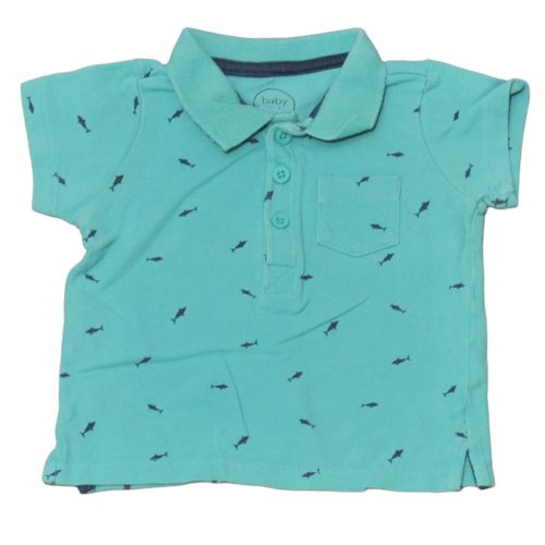 C&A - Zöld, cápás galléros póló (74)