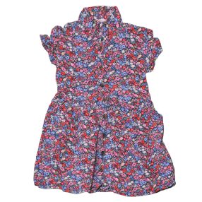 H&M - Kék, virágmintás ruha (128)