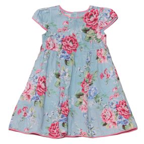 Monsoon - Türkiz, virágmintás ruha (92-98)