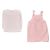 Rózsaszín, fehér ruha szett (86-92)