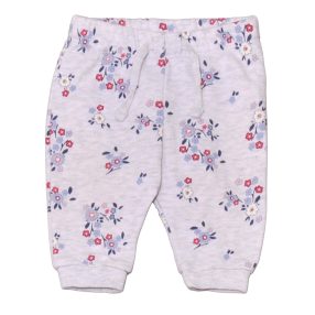 Szürke, virágmintás melegítőnadrág (56-62)