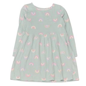 H&M - Türkiz, szivárványos ruha (110-116)