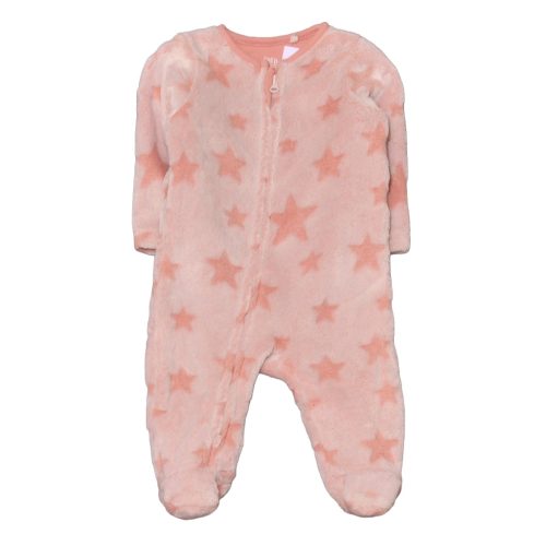 Rózsaszí, csillagos plüss rugdalózó (62-68)