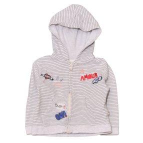 Zara - Szürke.fehér csíkos szabadidő felső (86-92)