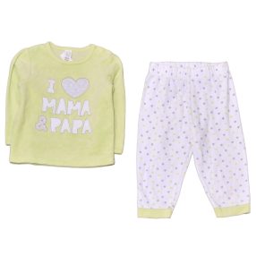 C&A - Zöld, csillagos plüss ruha szett (92)