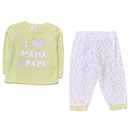 C&A - Zöld, csillagos plüss ruha szett (92)