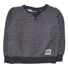 Szürke-kék csíkos pulóver (134-140)