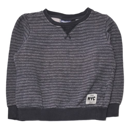 Szürke-kék csíkos pulóver (134-140)