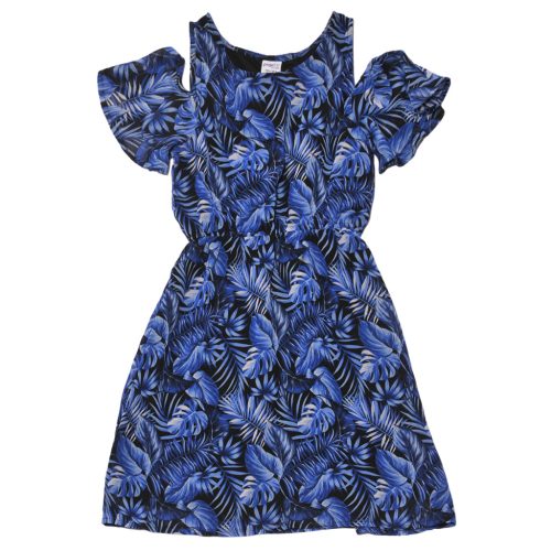 Kék, virágmintás ruha (146-152)