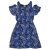 Kék, virágmintás ruha (146-152)