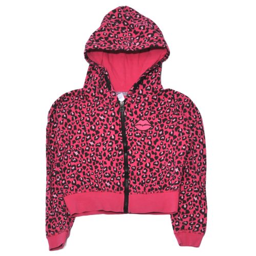 Pink, leopármintás pulóver (134-140)