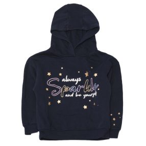 Kék, feliratos pulóver (116-122)